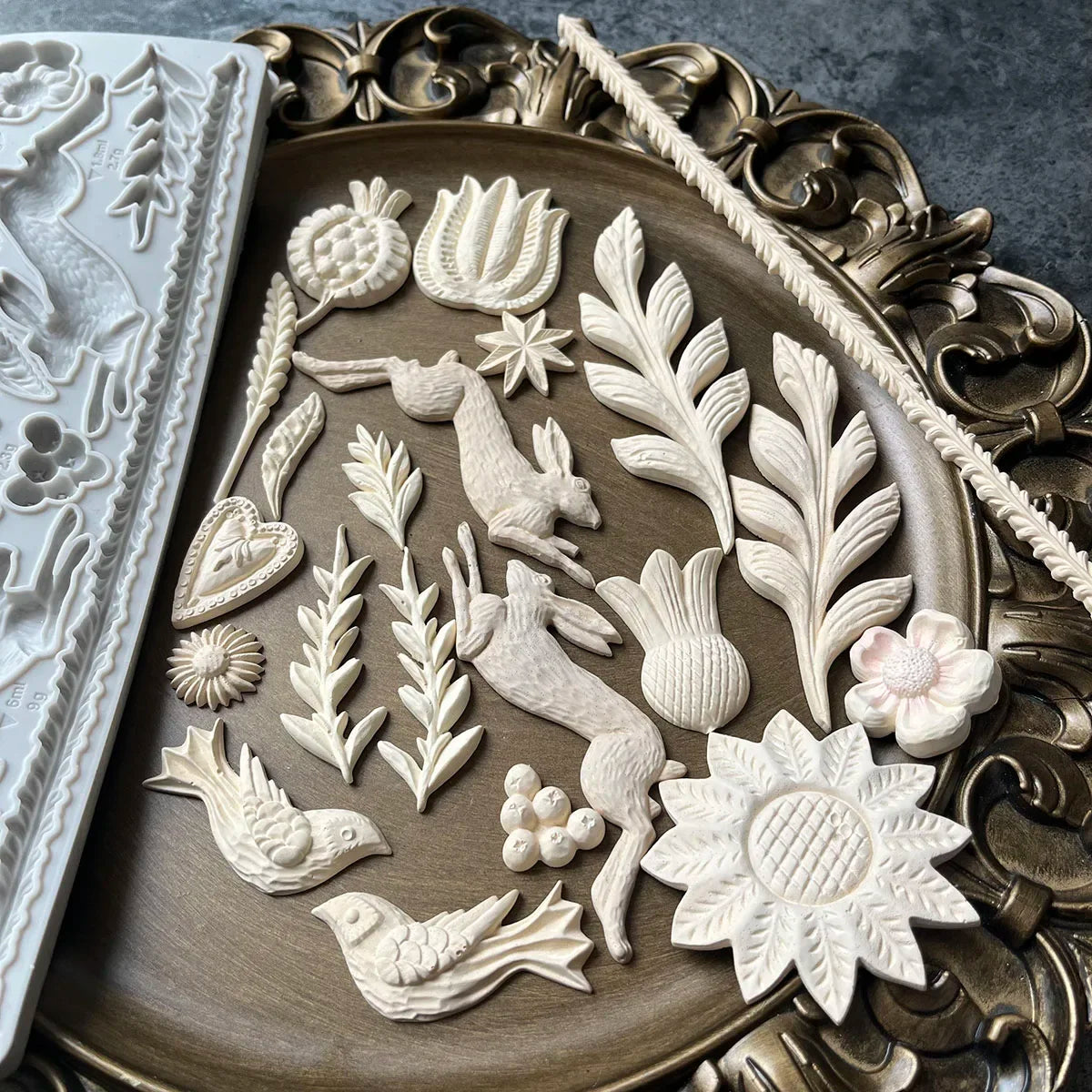 Woodland Flowers and Friends Silicone Mould