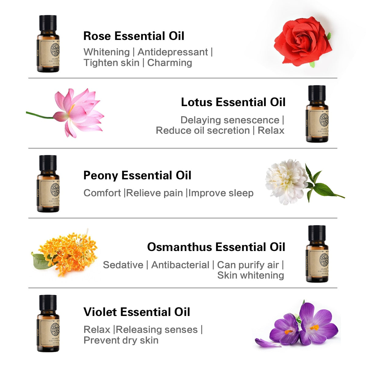 Sets of 10 Flower Essential Oil