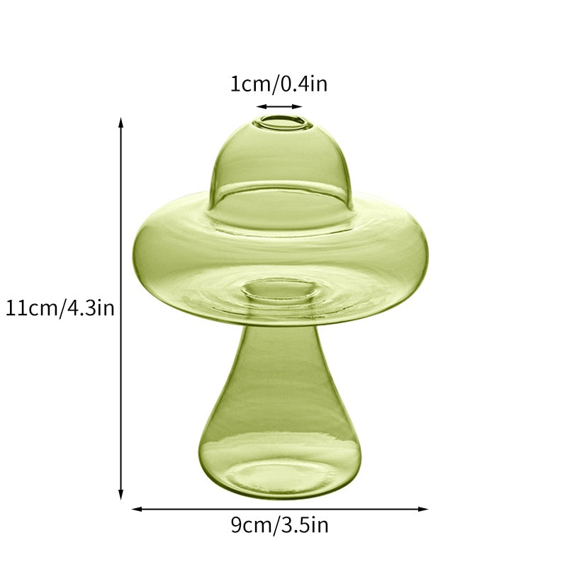 Mushroom Glass Vase Plant Hydroponic Terrarium Vase