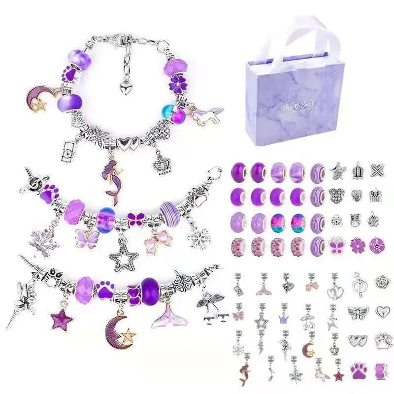 Charm Bracelet Making Kit Girls Gift Box 66 Pcs of DIY Jewellery Making Kit