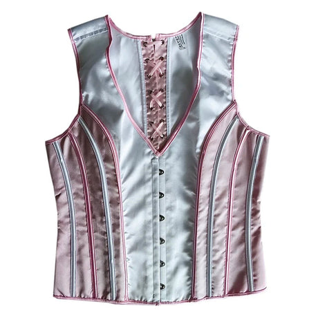 Men's Formal Boned Waistcoat Corset Vest Lace Up Burlesque Performance Stage Costume