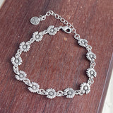 Flower Chain 925 Sterling Silver Metal Bracelets