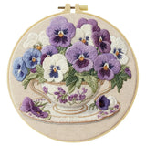 Pansies Flowers DIY Embroidery Kit for Beginners