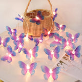 1.5M 10LED Butterfly Lights String Battery Outdoor Fairy Night Lamp Garland Party Decoration