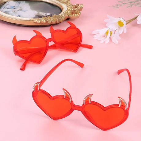 Red Devil Heart Shape Sunglasses