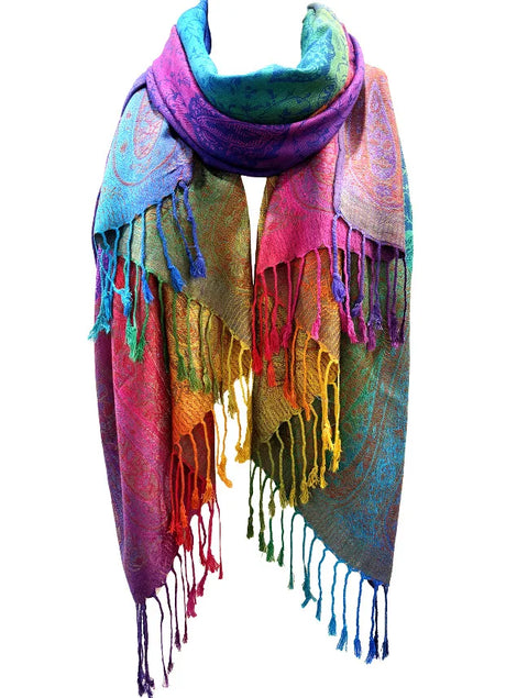 Rainbow Pashmina Scarfs Large Soft Warm Shawl Wrap