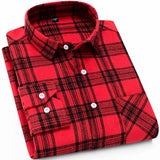 Woodsman Slim-fit Brushed Flannel Plaid Shirts 13 Colours