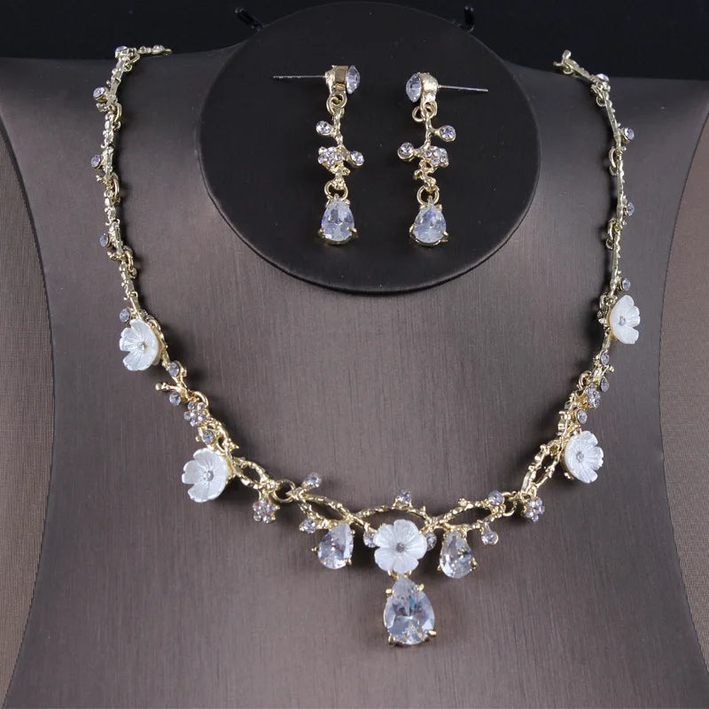 Bridal Jewellery Set - Crown, Earrings & Necklace.