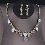 Bridal Jewellery Set - Crown, Earrings & Necklace.
