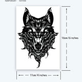 Wolf Head Temporary Tattoo