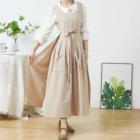 Martha's Washed Cotton Aprons Florist Gardening Coffee Shops Kitchen Pinafore Aprons