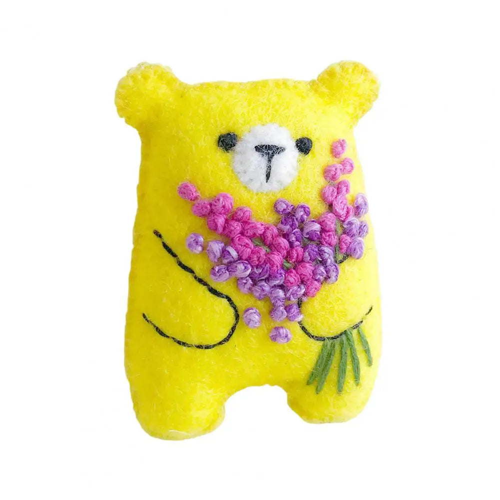 Bouquet Bear Doll Miniature Pocket Hug 5.5*4cm Felt Little Plushie Toy