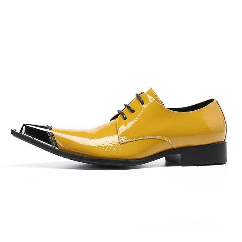 Crystal Blue Waters Real Leather Mens Oxford Pointed Toe Dress Shoes