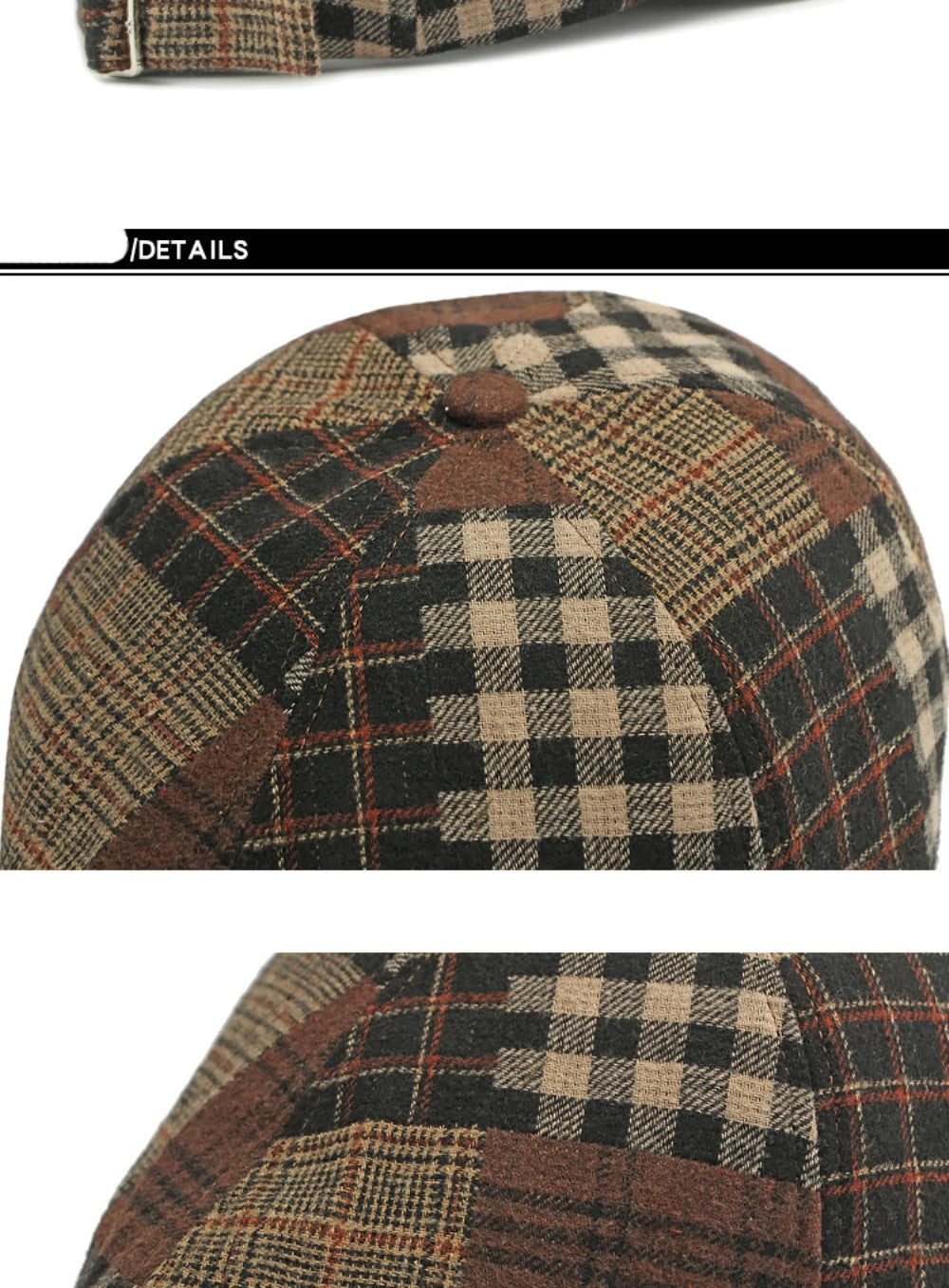 Patchwork Plaid Cabbie Beret Hat