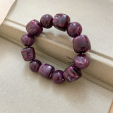 Acrylic Irregular Square Round Beaded Bracelet Vintage Reproduction