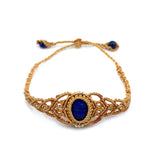 Natural Stone Braided Wax Cord Adjustable Bracelets Rose Quartz Lapis Lazuli Amethyst