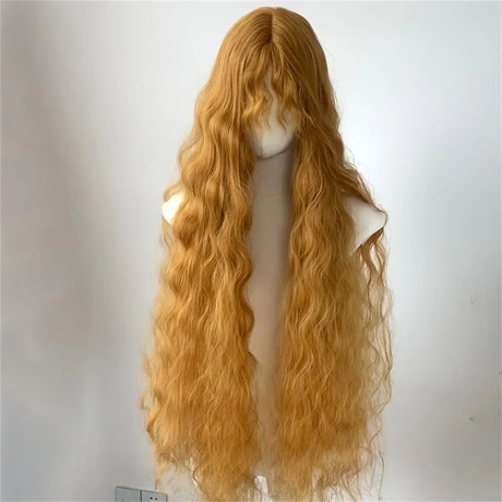 One Meter Long Golden Wool Synthetic Wig Fluffy Long Curly Hair Wig