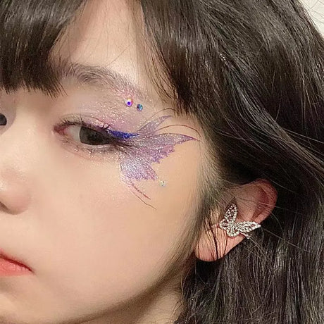 Temporary Face Tattoos Sparkly Fairy Butterfly Wings