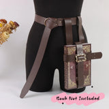 Book Straps 2Pcs Distressed PU Multi-Bind Adjustable Wide Belt Set Medieval Mage Wizard Alchemist Cosplay