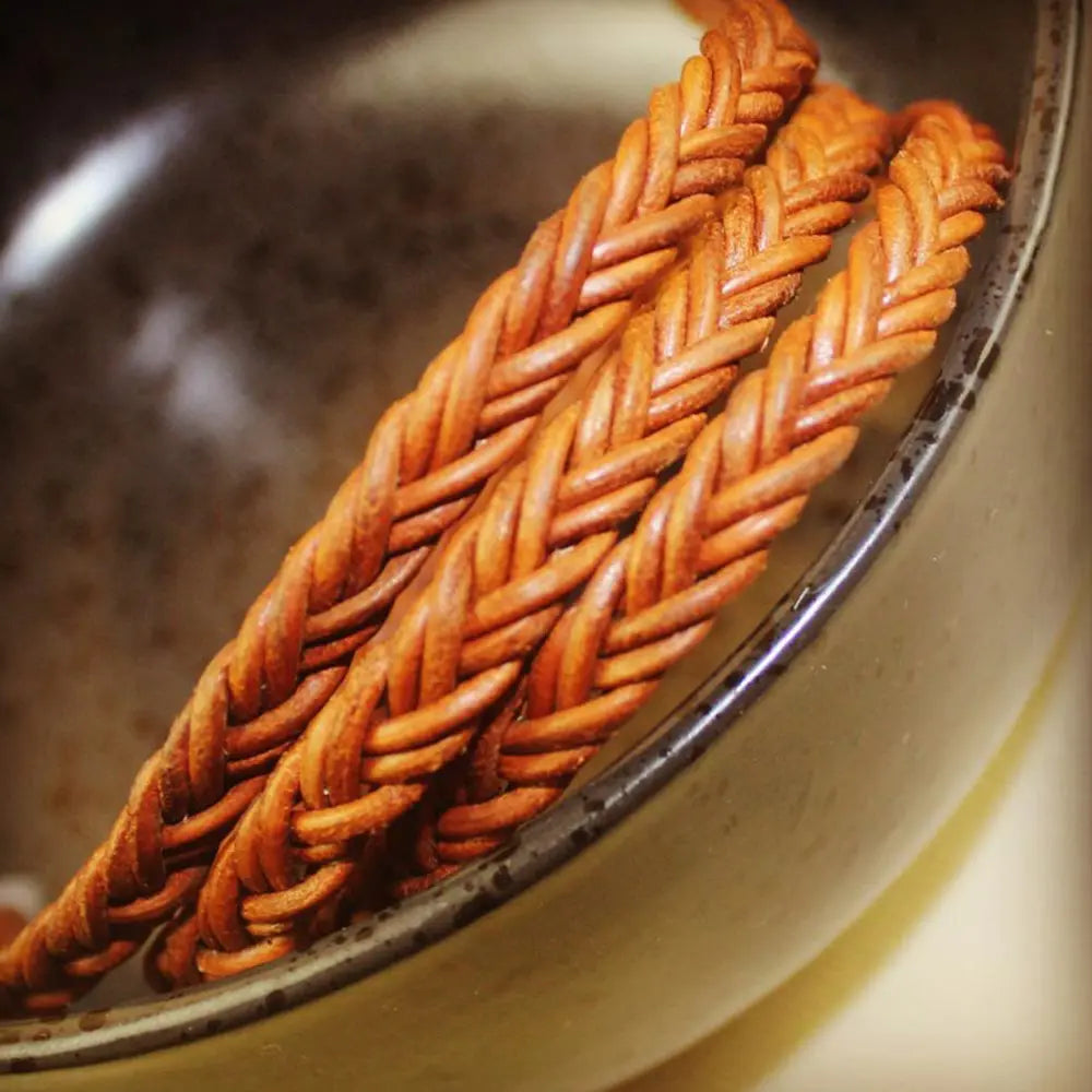Genuine Leather Braided Round Rope DIY Leather Craft Jewellery  Making