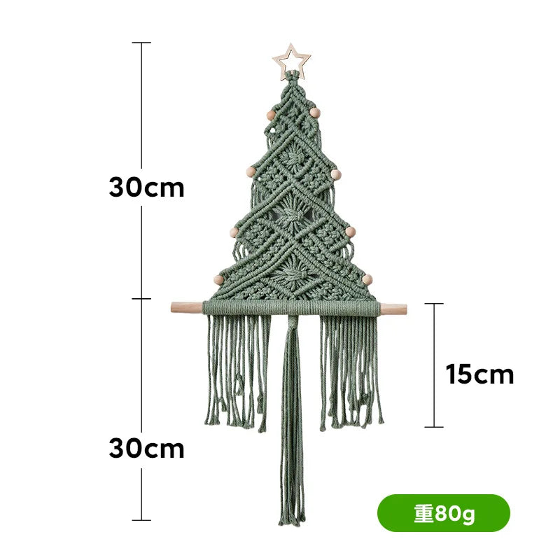 Christmas Tree Handmade Macrame Tapestry Wall Decoration