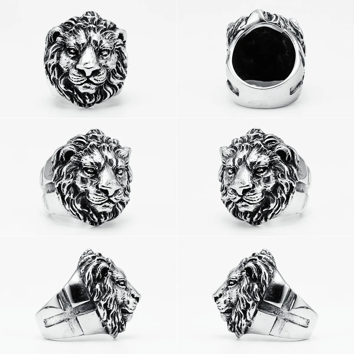King of the Forest Lion Ring Stainless Steel Men Rings