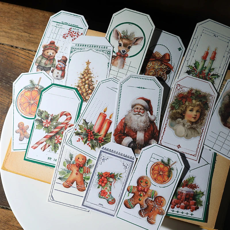 Vintage Christmas RUB ON Transfer Sticker Pack Junk Journal DIY Scrapbooking