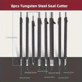 ‌8pcs Tungsten Steel Carving Chisels Set - Leather Handle & Bag for Stone/Wood/Metal Engraving