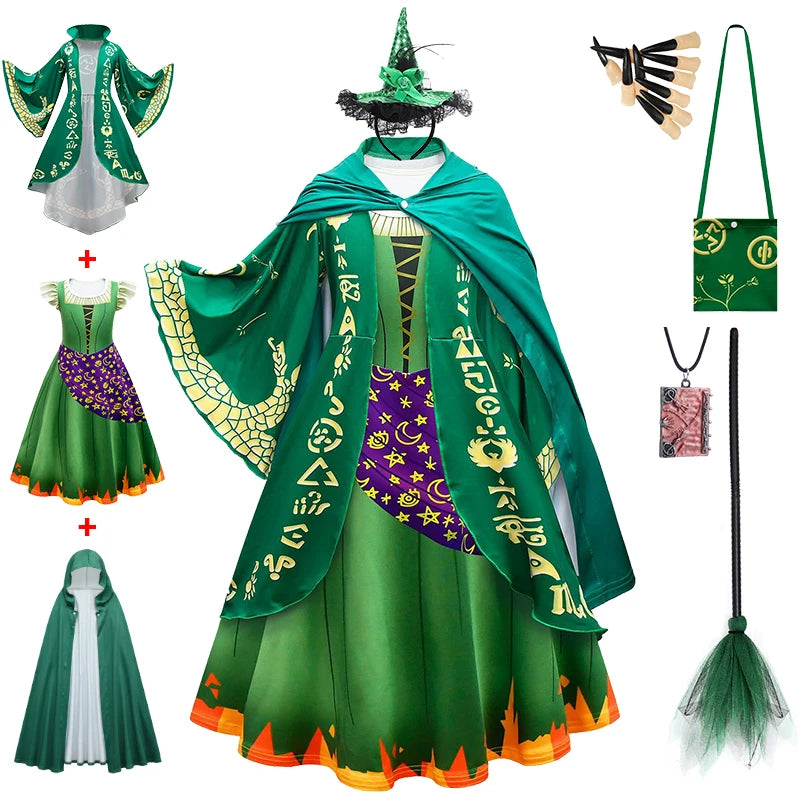Hocus Pocus 2 Halloween Costume Child Sanderson Sisters Party Dresses Winifred Witch Costumes Children