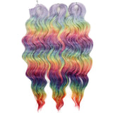 Ombre Rainbow 24 Inch Synthetic Hair Wave Braiding Hair Extensions