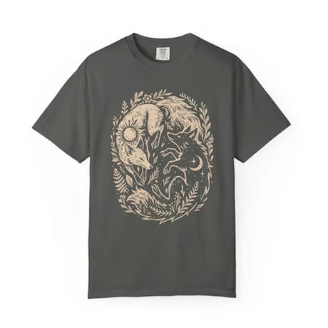 Fox Yin Yang Sun Moon T-shirt Mystical Animal Naturecore Tee Dark Academia