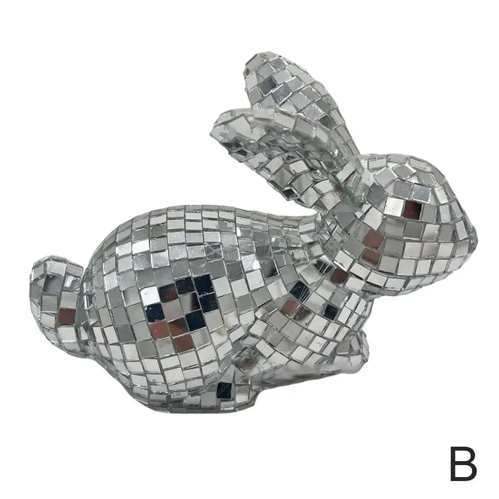 Disco Rabbit Mirror Ball Statue