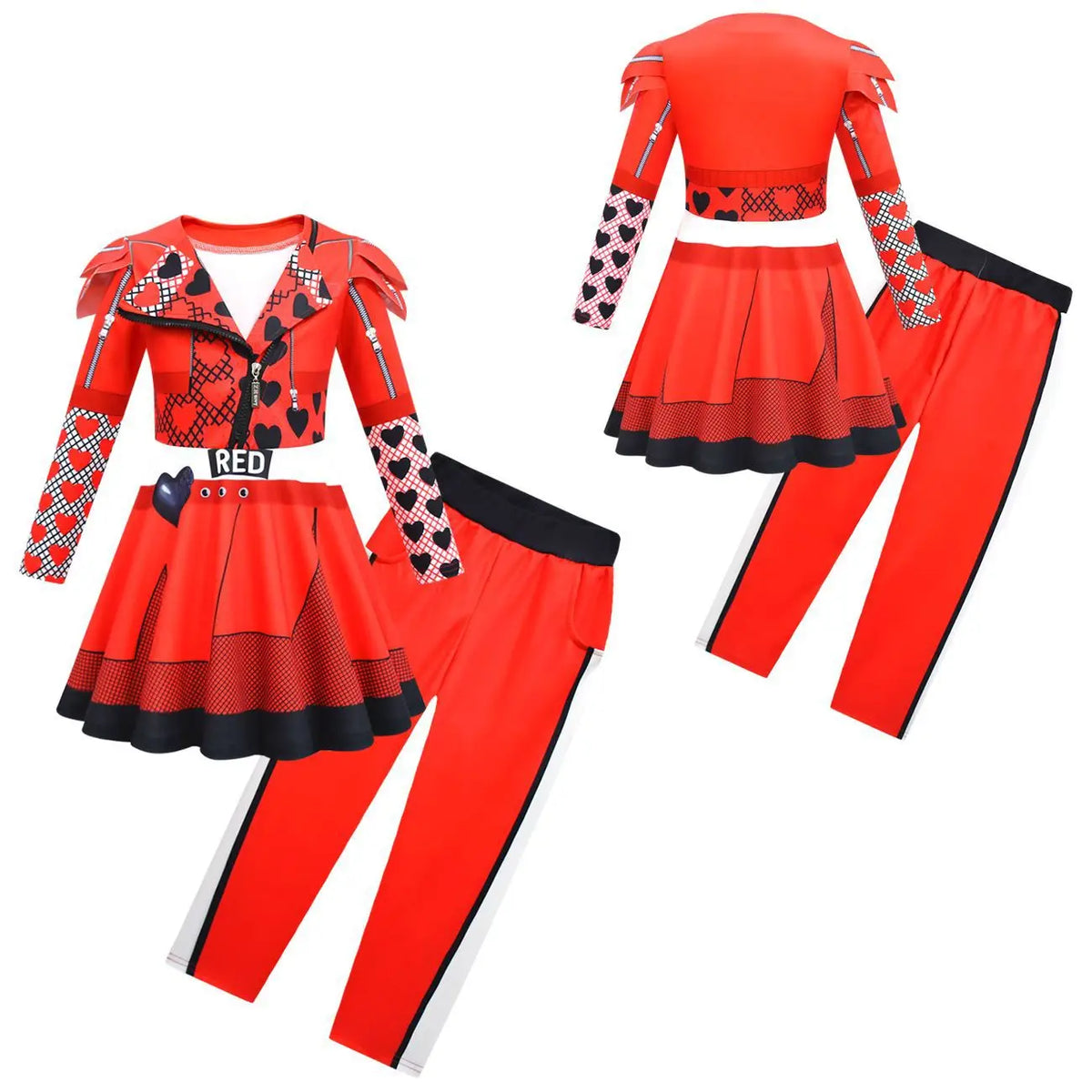 Descendants Red Costumes Girl Halloween Costumes The Rise of Red Cosplay Dress  3-12Y