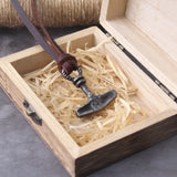 Thor's Hammer Norse Viking Stainless Steel Pendant Necklace For Men with Wooden Gift Box