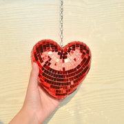 Love Heart Disco Ball Hanging Decoration with Chain