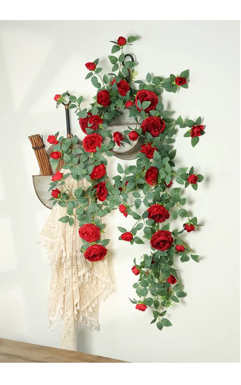 Artificial Sweetheart Roses Silk Fake Flowers Vines Party Decoration