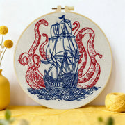 Kraken and Ship DIY Embroidery Kit for Beginners