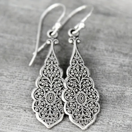 Alara's Carved Pattern Drop Earrings