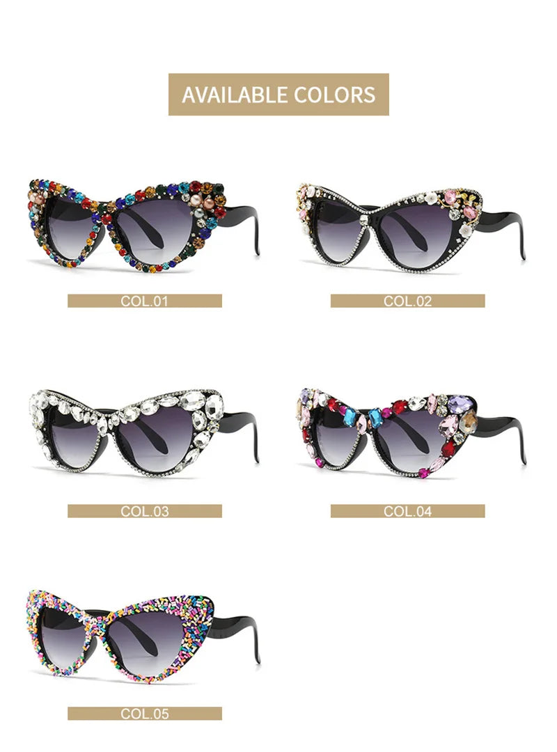 Katy's Crystal Rhinestone Cat Eye Sunglasses Funglasses UV400