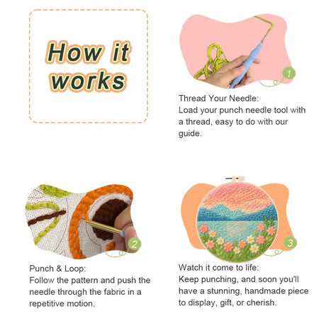Animals DIY Punch Needle Embroidery Sets For Beginners DIY Craft Kits