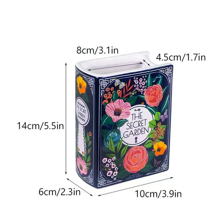 Ceramic Book Vase Bookshelf Decor for Book Lovers