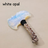 1PC Crystal Opal Axe Natural Stone Model Knife Polished Unbladed Decor