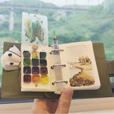 Painters Pocket Kit A9 Three-Ring Mini Loose-Leaf Leather Notepad Painting Supplies