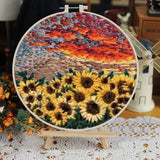 DIY Floral Landscapes Beginner Embroidery Set With Hoop DIY Craft Kits