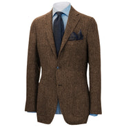 Mens British Herringbone Tweed Wool Suit Jacket