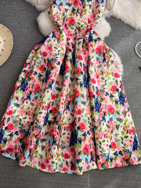 Spring Races Floral Tank Dress with Pockets
