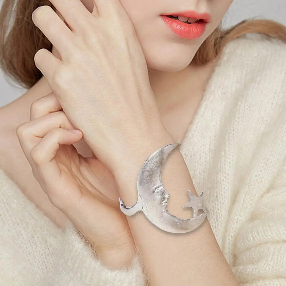 Golden Moon Star Arm Cuff Bracelet Bangle