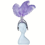 Rhinestone Feather Carnival Headpiece Stage Performances Mardi Gras Festival Wear