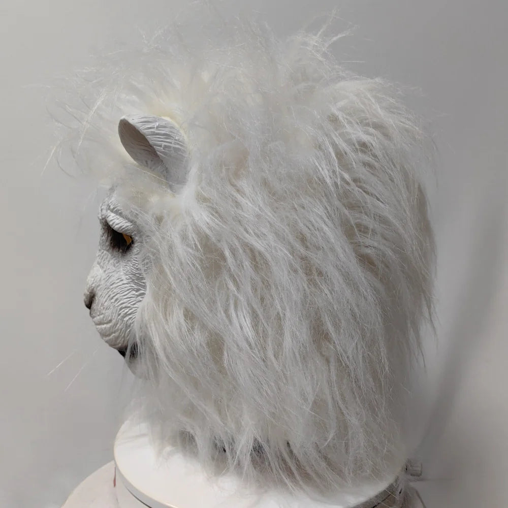 Lion Mask Cosplay Beast White Lion Latex Masks Book Week Halloween Party Costumes Props