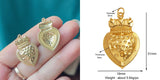 Red and Gold Sacred Heart Charms 18K Gold Plated for Jewellery Making